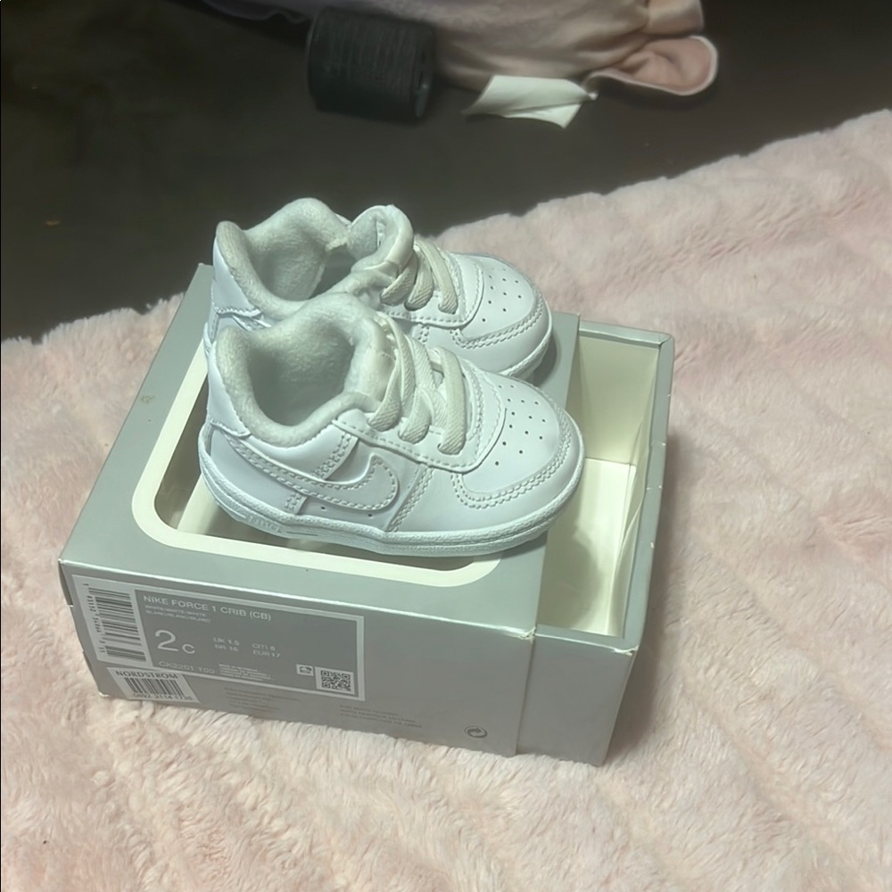 Nike Kids White Leather Sneakers